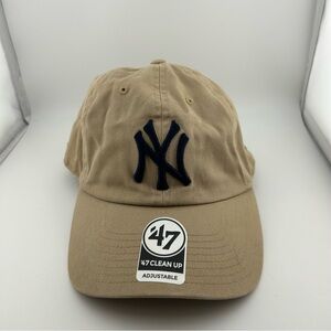New York Yankees MLB '47 Brand Khaki Clean Up Adjustable Strapback Hat Baseball
